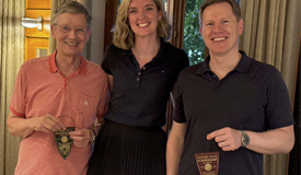 Neuer Präsident Friedrich Munsberg, Sekretärin Julia Kaden-Zipser und vorheriger Präsident Markus Wasserfall
